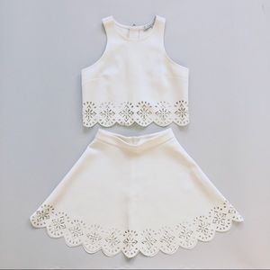 Lovers + Friends Laser Cut Skirt and Top Set